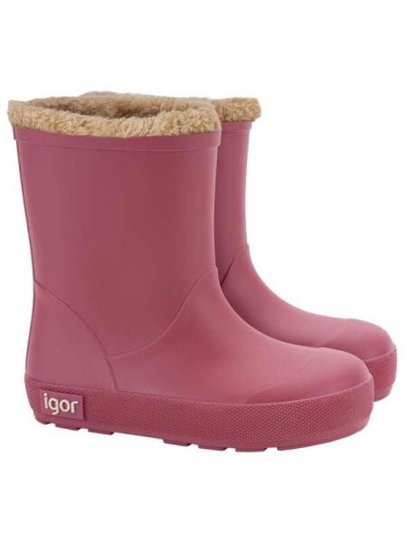 Igor Yogi Borreguito Frambuesa (Frambuaz) kız çocuk kürklü yağmur botu W10306-133