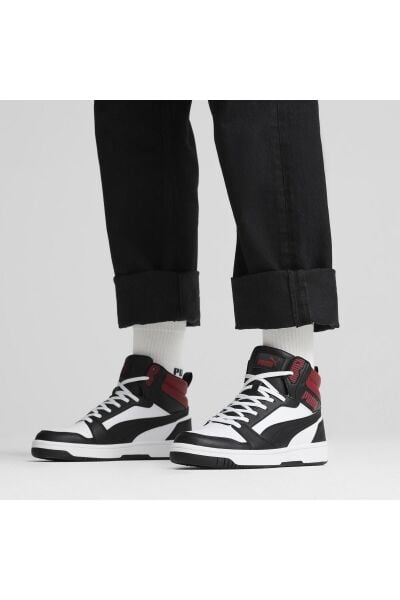 PUMA Rebound V6 Beyaz/Siyah/Kırmızı Erkek Bilekli Sneaker 39232624