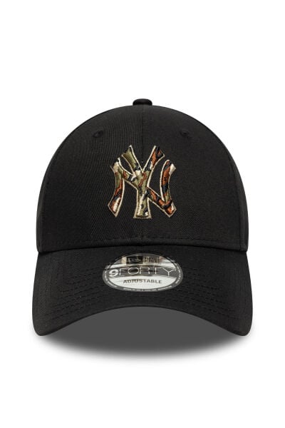 New Era Outline Camo 9FORTY New York Yankees unisex siyah şapka 60771853