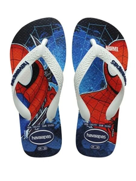 HAVAIANAS Kids Top Marvel II Spiderman (Beyaz) Unisex Çocuk Parmak Arası Terlik 4148300-0198