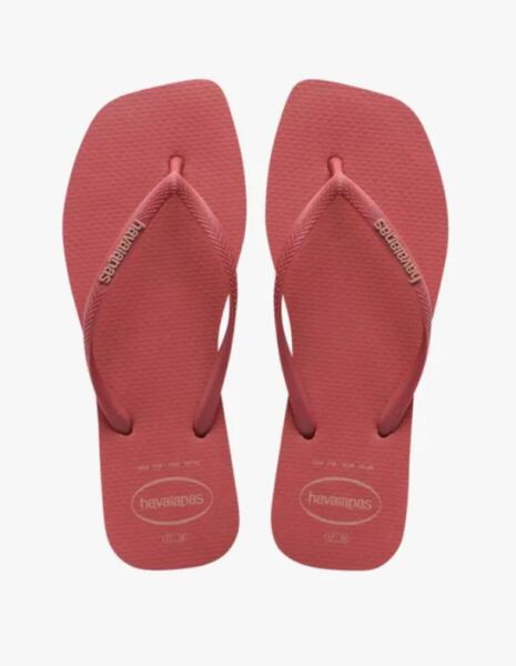 HAVAIANAS Slim Square Logo Pop Up Pau Brasil (Mercan) Kadın Parmak Arası Terlik 4148959-5190