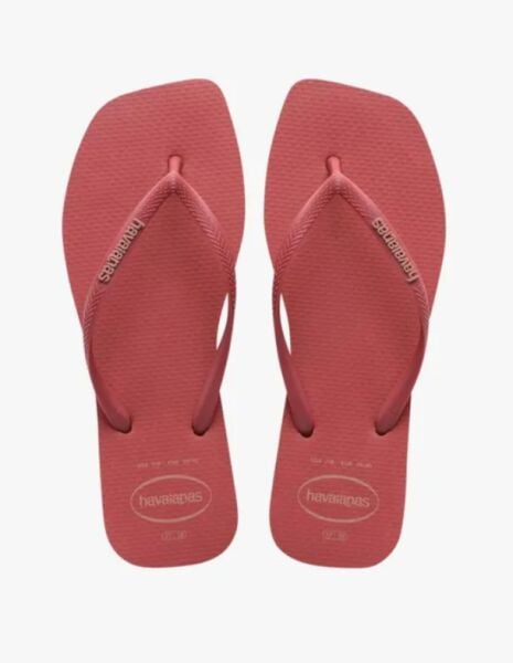 HAVAIANAS Slim Square Logo Pop Up Pau Brasil (Mercan) Kadın Parmak Arası Terlik 4148959-5190