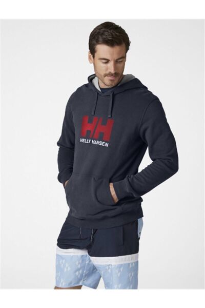 HELLY HANSEN HH Logo Hoodie Navy (Lacivert) Erkek Kapüşonlu Sweatshirt HHA.33977-HHA.597