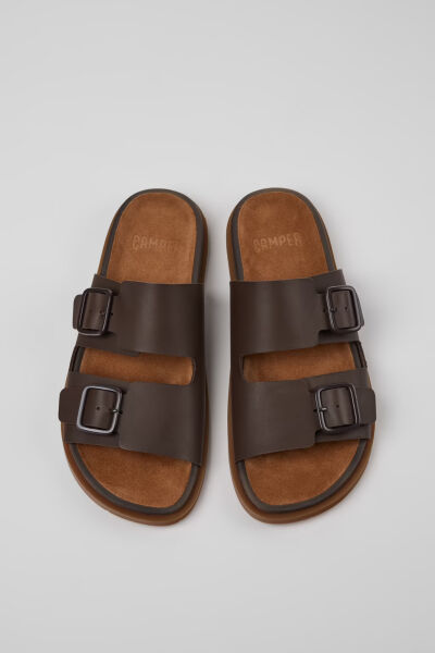 CAMPER Lluc Sandal erkek kahverengi deri sandalet K101091-002