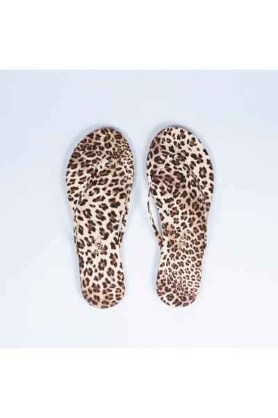 TKEES Classic Leopar Kadın Parmak Arası Terlik TK-2081