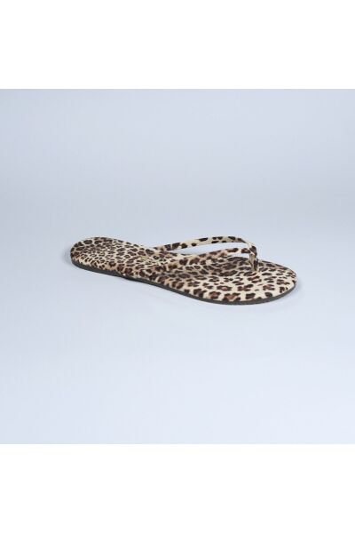 TKEES Classic Leopar Kadın Parmak Arası Terlik TK-2081