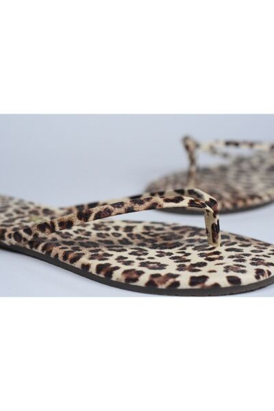 TKEES Classic Leopar Kadın Parmak Arası Terlik TK-2081