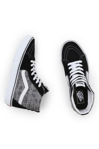 VANS Sk8-Hi Paisley Gri-Beyaz Unisex Sneaker Ayakkabı VN0005U9BGJ1