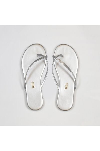 TKEES Cross Strap Silver (Gümüş) Kadın Çapraz Parmak Arası Terlik TK-3020