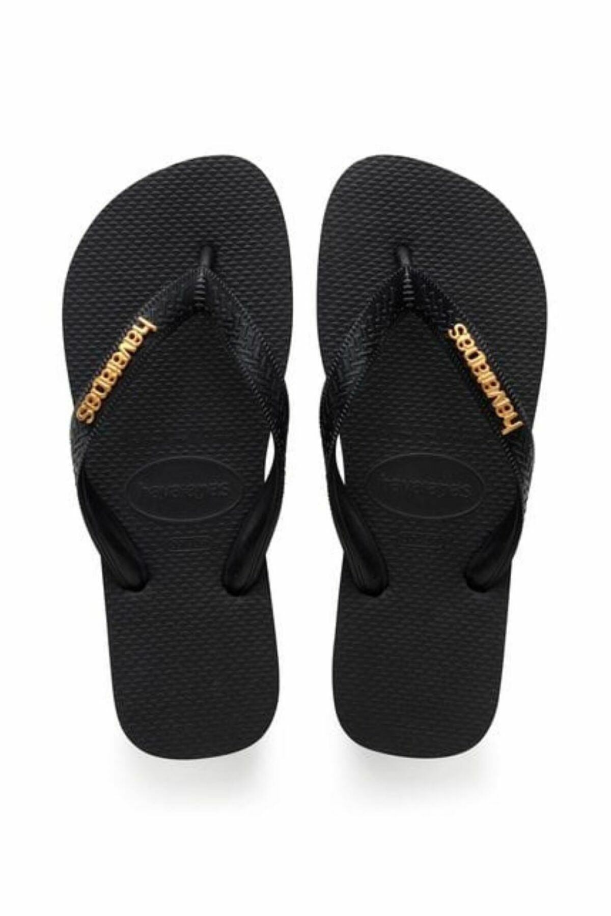 Top Black Metalik Logo Detaylı Parmakarası Terlik 1069