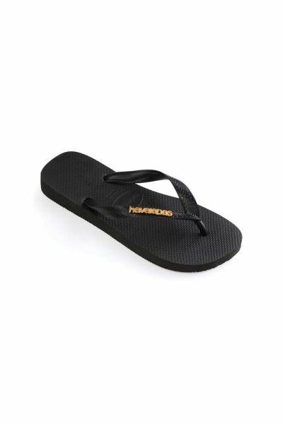 Top Black Metalik Logo Detaylı Parmakarası Terlik 1069