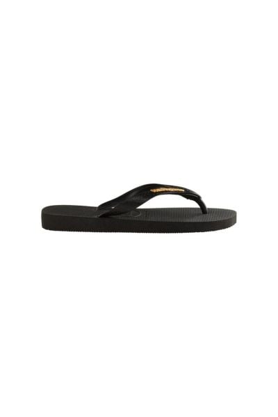 Top Black Metalik Logo Detaylı Parmakarası Terlik 1069