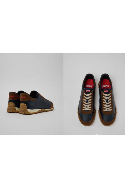 Camper Drift Walk erkek mavi/kahverengi deri spor ayakkabı K101097-008