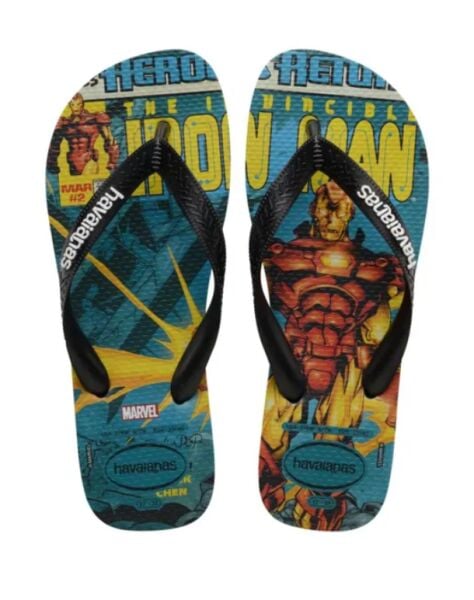 HAVAIANAS Top Marvel Classics Iron Man (Yeşil) Unisex Çocuk Parmak Arası Terlik 4147012-5266