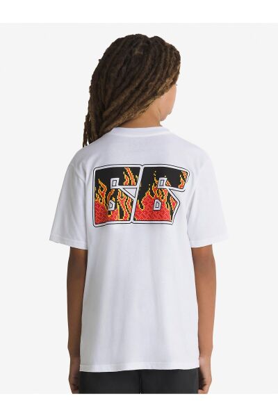 VANS Digi Flames Beyaz Kadın T-Shirt VN000GCZWHT1