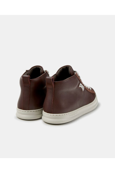 Camper Runner Four erkek kahverengi deri ve nubuk bilekli sneaker K300550-003