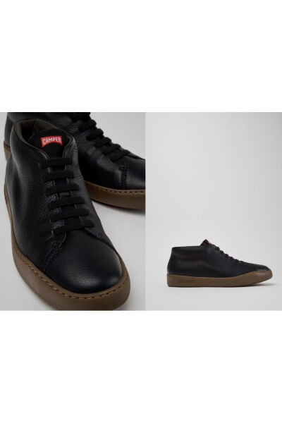 Camper Peu Touring erkek siyah deri bilekli sneaker K300305-027