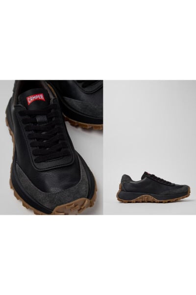 Camper Drift Trail kadın siyah/gri deri ve nubuk sneaker K201586-024